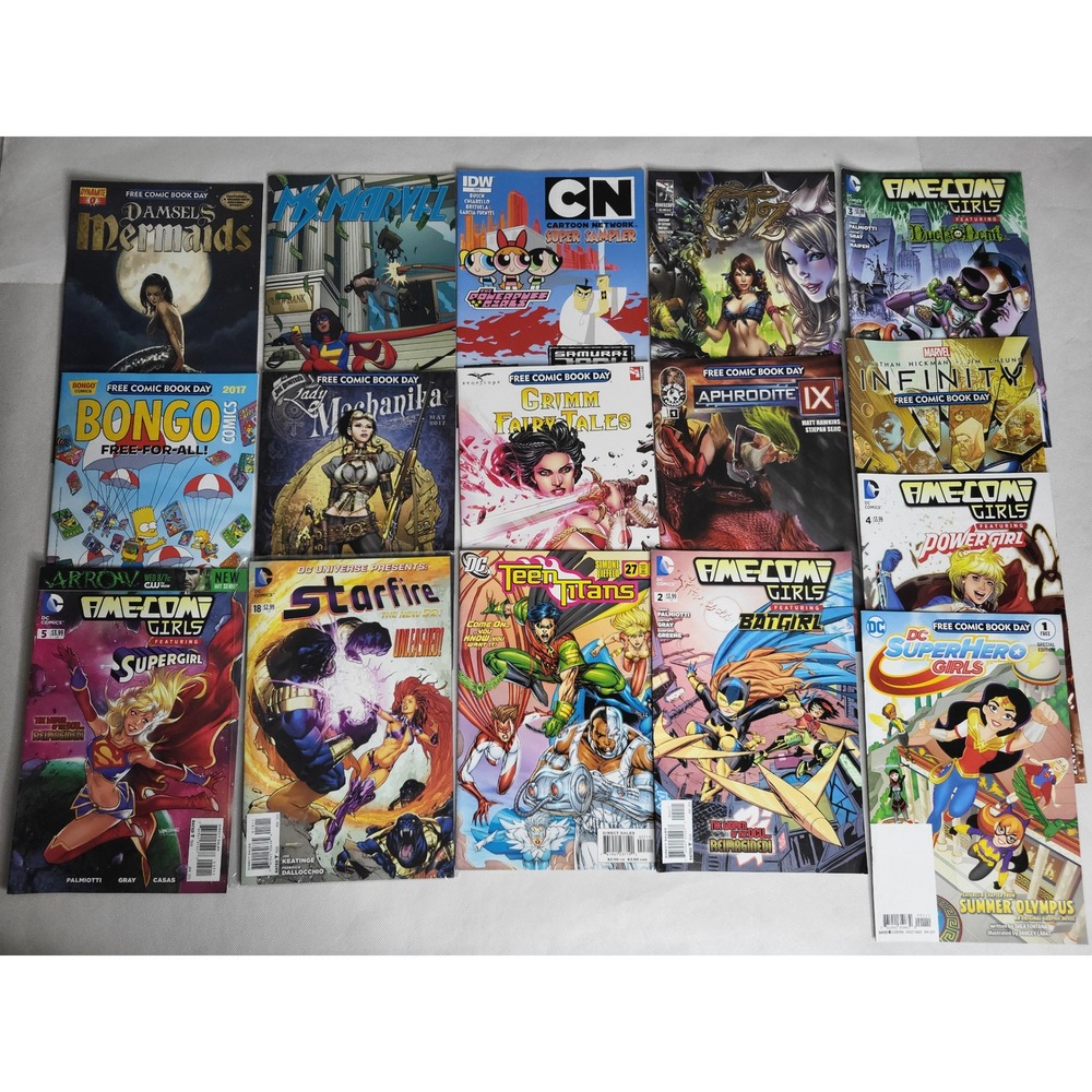 DC Marvel Bongo IDW Comic Book Lot Kids Supergirl Ms Marvel Simpsons 13 Books